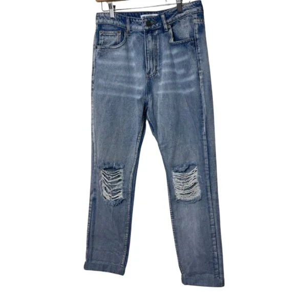 THE ROCKN REV | Women's Casual Light Wash Distressed Jeans | Size 12 - Picture 5 of 13